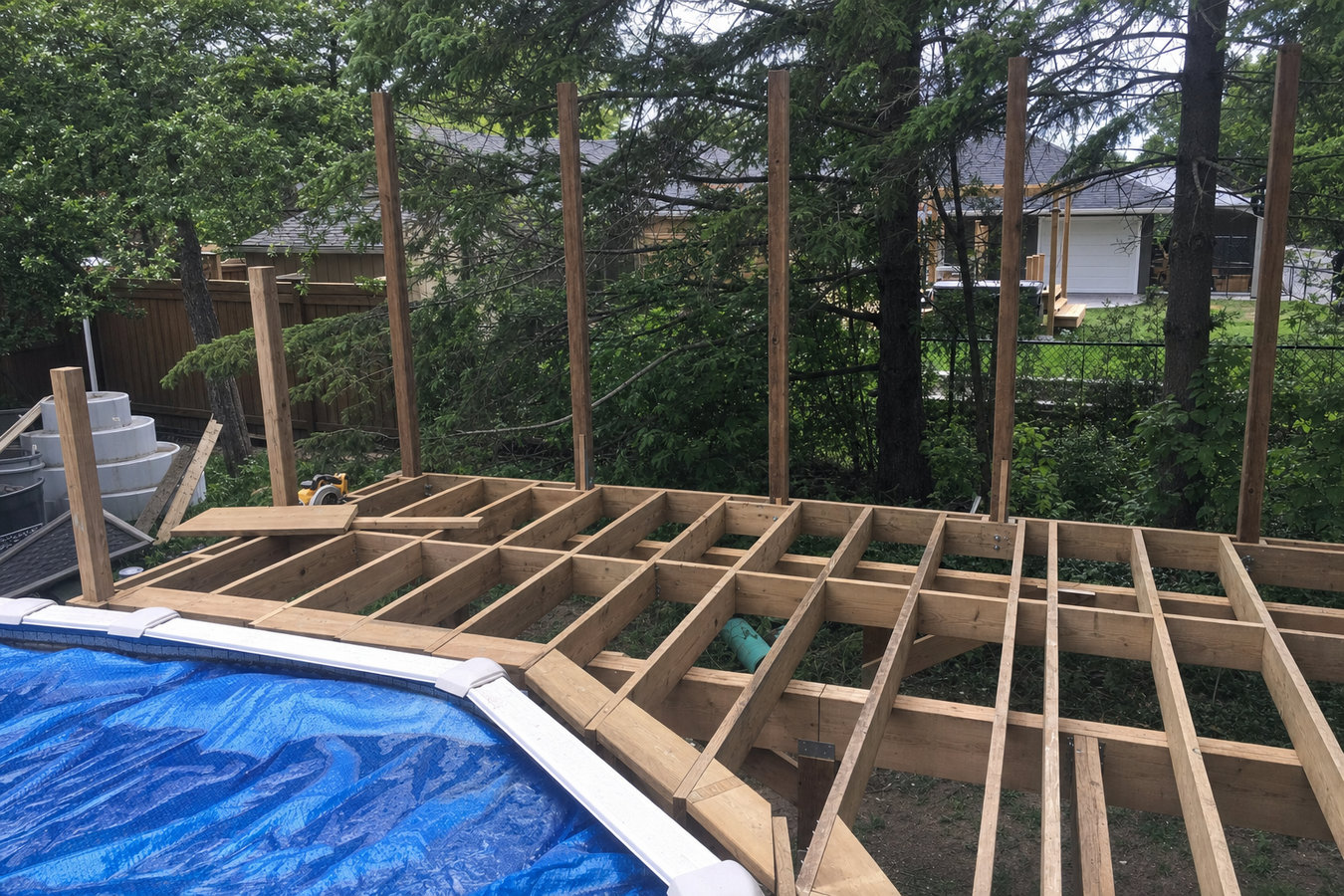 Pool deck construction